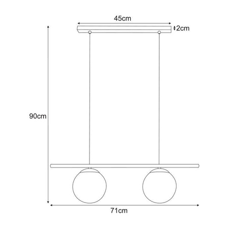 Podwójna lampa wisząca, idealna nad wyspę w kuchni K-4965 z serii ARTON