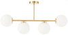 Lampa sufitowa Milano złota 4xE14 mleczne kule
