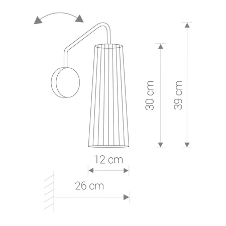 Nowodvorski Kinkiet regulowany biały drewno DOVER