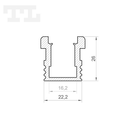 LED P24-1 Profil 2000 mm anod (nr kat 8624102)