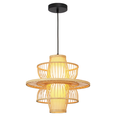Rattanowa lampa wisząca Astra naturalna 1xE27 Boho