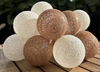 Lampki dekoracyjne COTTON BALLS 20xLED kule beżowe brązowe na baterie 3xAA