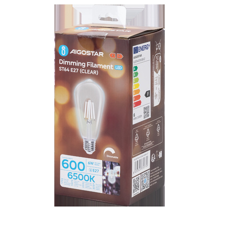 Ściemnialna żarówka LED ST64 E27 6W 6500K