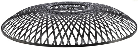 Lampa wisząca boho płaska bambusowa czarna ZEN SINGLE 60cm
