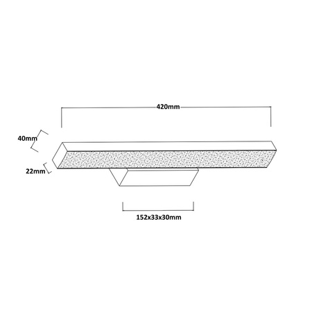 Kinkiet Aqua 42 cm czarny IP44 LED CCT