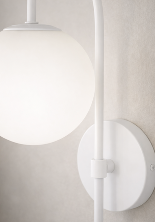 Kinkiet biały Milano Grace mleczna kula E14