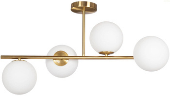 Lampa sufitowa Milano złota 4xE14 mleczne kule