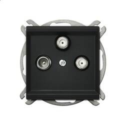 Gniazdo RTV-SAT z dwoma wyjściami SAT Ospel Sonata Czarny Metalik