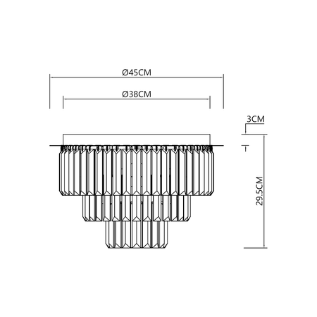 Lampa sufitowa MILANO fi 45cm złota kryształowa 6xE14