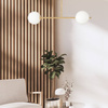 Lampa sufitowa Milano gold podwójna 2xE14 mleczne kule
