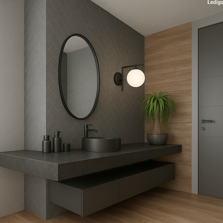 Kinkiet black Milano Sun mleczna kula E14