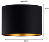 Abażur walec Oro Deluxe czarno złoty 25cm E27