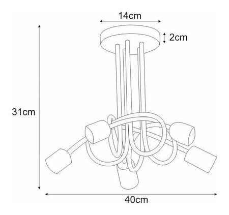 Lampa sufitowa K-3611 z serii DEZE