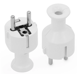 Wtyczka prosta rozbieralna Schuko 16A 250V  biała