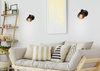 Kinkiet czarny klosz miedziany lampa E14 40W Neria 