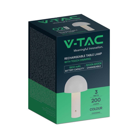 Lampka Biurkowa Nocna V-TAC 1W LED 25cm Ładowanie USB Ściemnianie Złota VT-1047 3000K-6000K 200lm