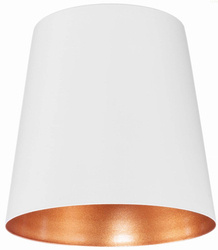 Klosz metalowy biały stożek złoty środek loft E27