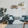 Lampa wisząca dwukolorowa BOHO bambusowa plecionka NUSA 50cm