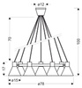 Lampa wisząca czarno-złota matowa sufitowa 7x40W More Candellux 37-71170