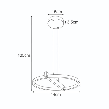 Lampa wisząca LED do salonu, czarna K-8230 z serii TIVOLI
