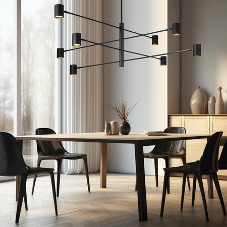 Light prestige Snow 8 wiszący czarny LP-731/8P BK