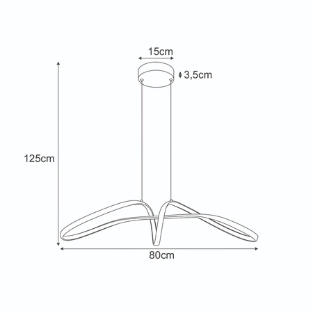 Lampa wisząca LED o finezyjnym kształcie, czarna K-8234 z serii SNOW