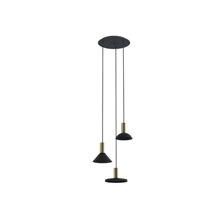 Nowodvorski Lampa wisząca metalowa czarna mosiądz HERMANOS 