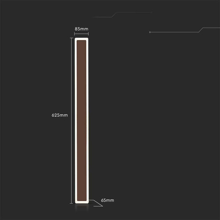 Oprawa Ścienna Elewacyjna kinkiet LED L 17W IP65 Brąz Corten 63cm VT-11117-C 4000K 2330lm