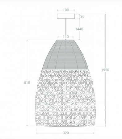 Rattanowa Lampa wisząca pleciona E27 naturalna Boho