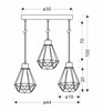 Lampa wisząca talerz czarna + złoty druciana Primo 33-06172