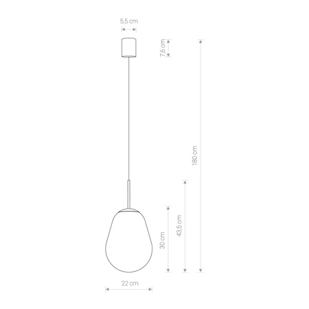 Nowodvorski Lampa wisząca szklana PEAR S 