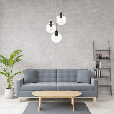Puerto 3 lampa wisząca czarna LP-004/3P BK