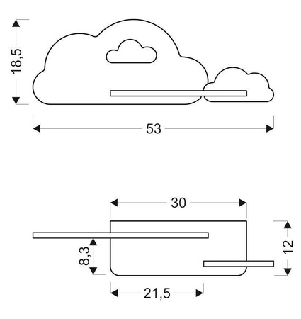 Kinkiet LED 5W dla dziecka biało-różowa chmurka z półką Cloud 21-76717
