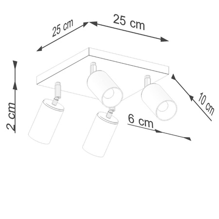 Lampa sufitowa PICO BLACK 4xGU10