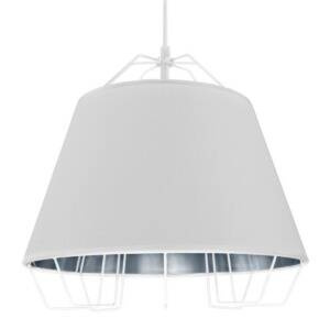 Lampa wisząca FALUN biało-srebrna 1xE27