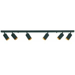 Lampa ścienno-sufitowa MARIBEL 6 GU10 czarno-złota + czarne pierścienie