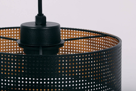 Czarna lampa wisząca z dwuczęściowym abażurem K-5220 z serii ZIMBO