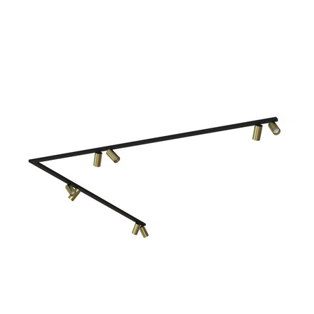 Nowodvorski Lampa sufitowa listwa reflektor czarna mosiądz MONO CORNER 2x200 
