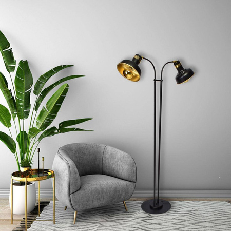 Lampa podłogowa MARGO BLACK/GOLD 2xE27