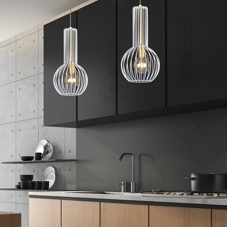 Lampa wisząca w kształcie drucianej gruszki K-4525 z serii ARVI WHITE