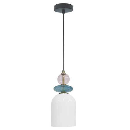 Lampa wisząca Tropea 1xE27 biała, średnia LP-2004/1P M WH