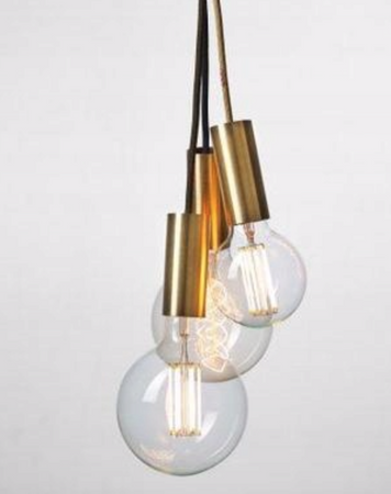 Metalowa oprawka dekoracyjna Loft dla żarówki E27 złota długa tuba 9cm