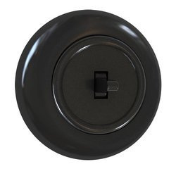 Pojedynczy włącznik podtynkowy czarny Retro z ramką