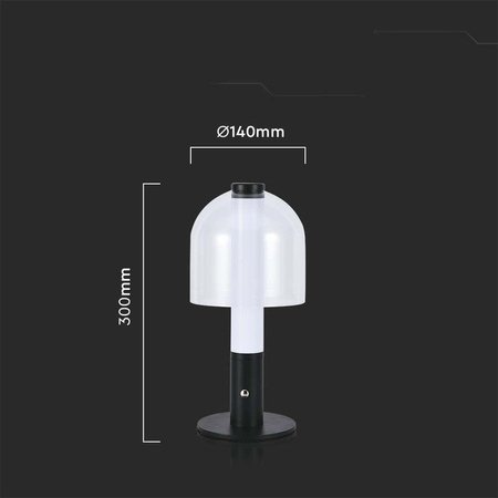 Lampka Biurkowa Nocna V-TAC 2W LED 30cm Ładowanie USB Ściemnianie Czarna VT-1056 3000K 100lm