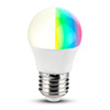 Żarówka LED SMART WiFi V-TAC 4.5W E27 Kulka G45 TUYA Amazon Alexa Google Home VT-5124 RGB+2700K-6400K 300lm