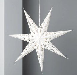 Świąteczna gwiazda tekturowa 60cm biała na baterie