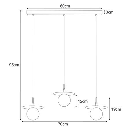 Lampa wisząca na listwie, nad stół w jadalni K-5384 z serii FERMI