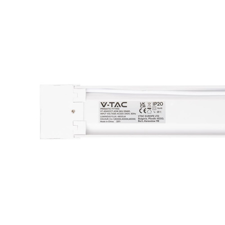 Oprawa V-TAC 40W LED Liniowa Natynkowa SAMSUNG CHIP 120cm 120Lm/W CCT Zmiana Barwy VT-8340CCT 3000K-6500K 4800lm 3 Lata Gwarancji