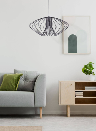 Dekoracyjna, druciana lampa wisząca do salonu K-3407 CZARNY z serii TIZI