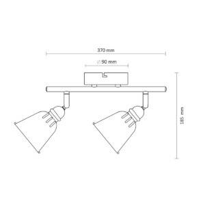 Lampa ruchoma ścienno-sufitowa FIONA-2 Biała E14x2